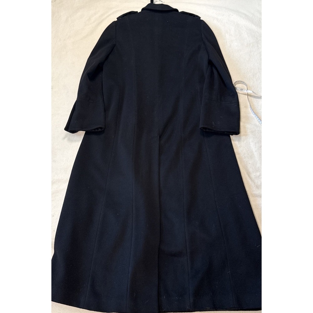 Burberry London Asymmetrical Wool Maxi Trench Coat 100% Cashmere Sz US 12 Flaws - Picture 15 of 16